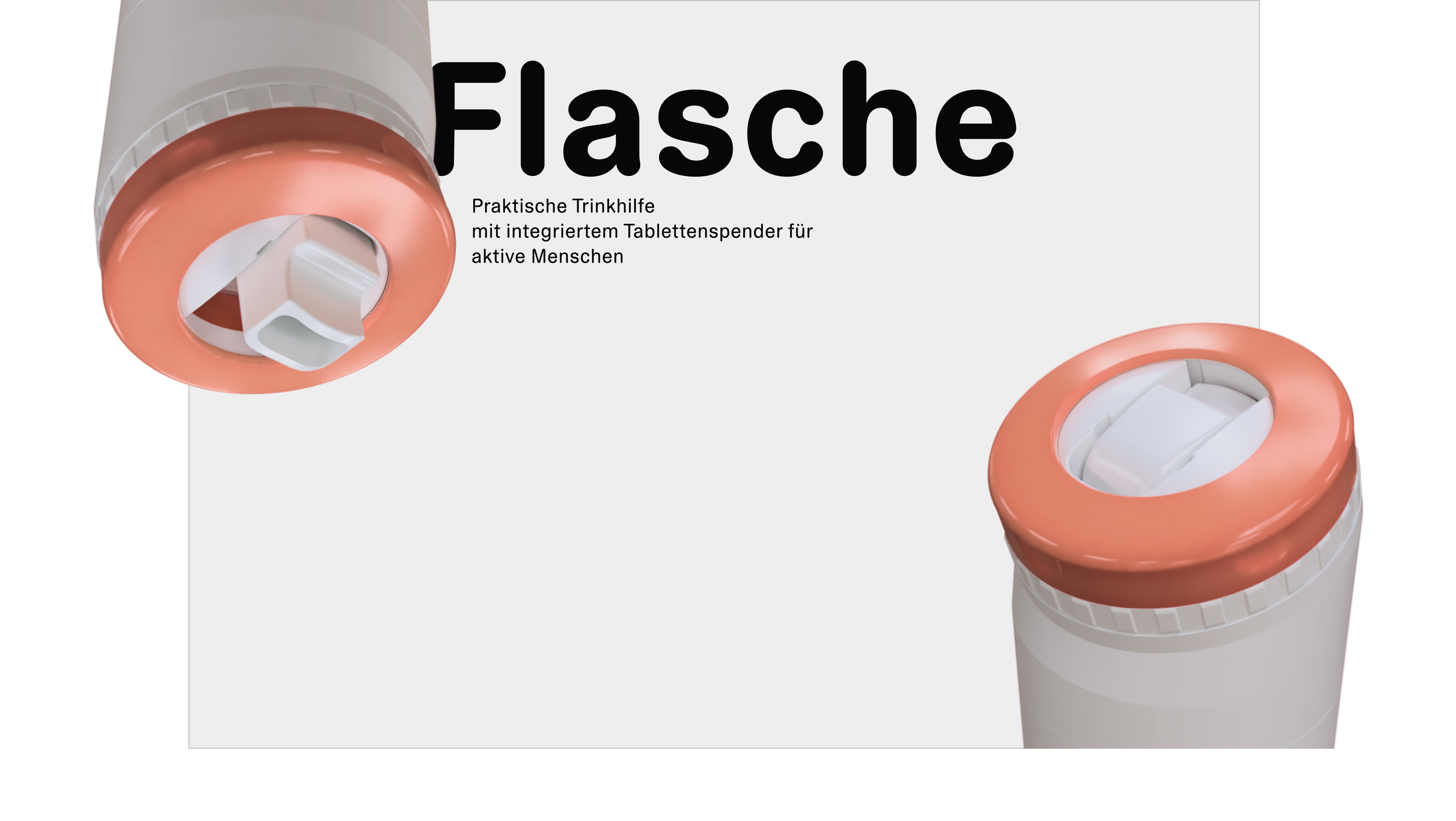 Turn & Take — Flasche mit integriertem Tablettenspender